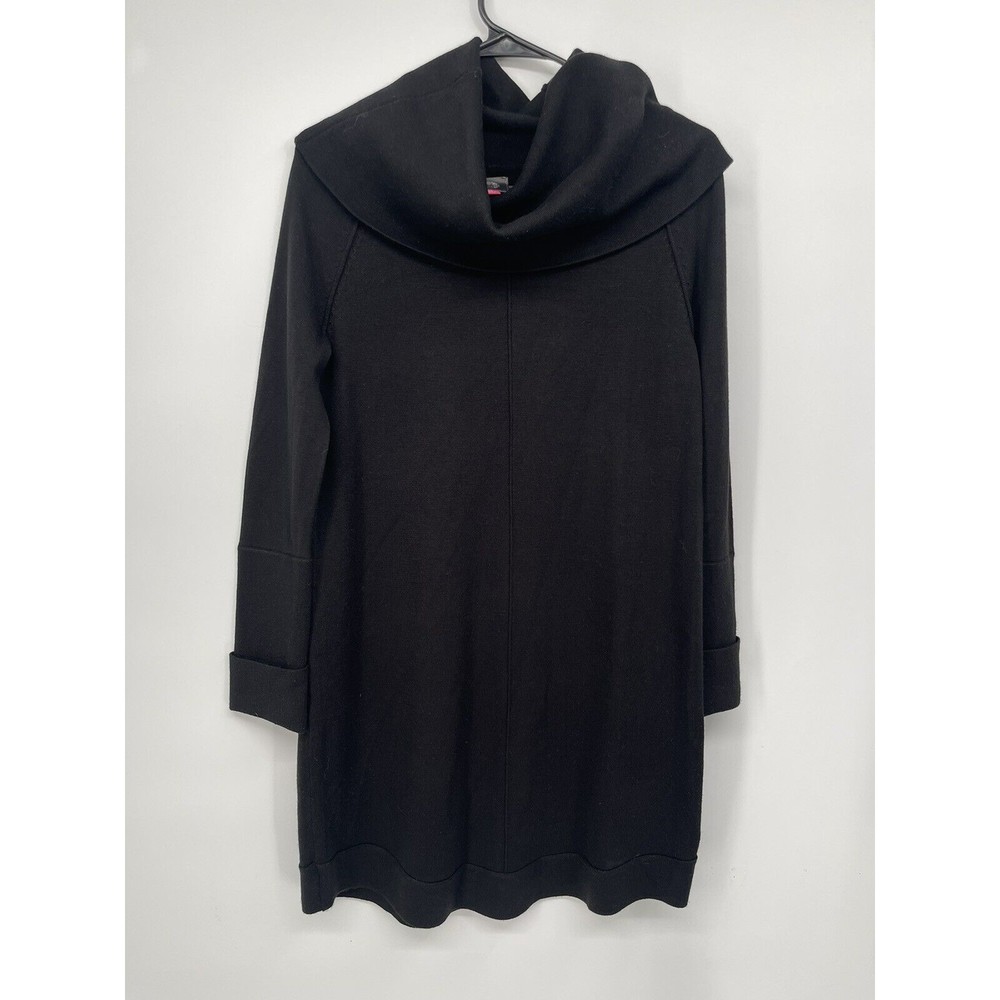 Vince Camuto XS Sweater Dress Women Black Excellent Cowl Neck Long Sleeve Knit